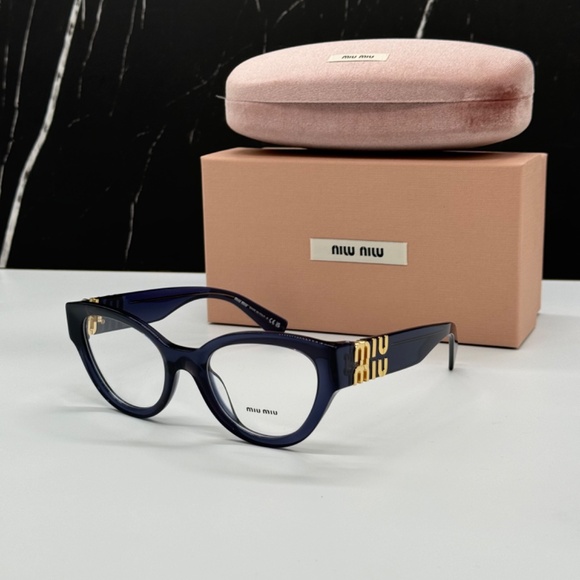 NEW VMU 01V 08Q1O1 MIU MIU BLUE CLEAR MU01VV 08Q1O1 CAT EYE WOMEN EYEGLASSES main image 10